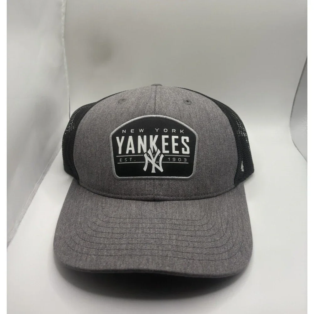 ’47 Brand New York Yankees Gray/Black Trucker Mesh Adjustable Snapback Hat